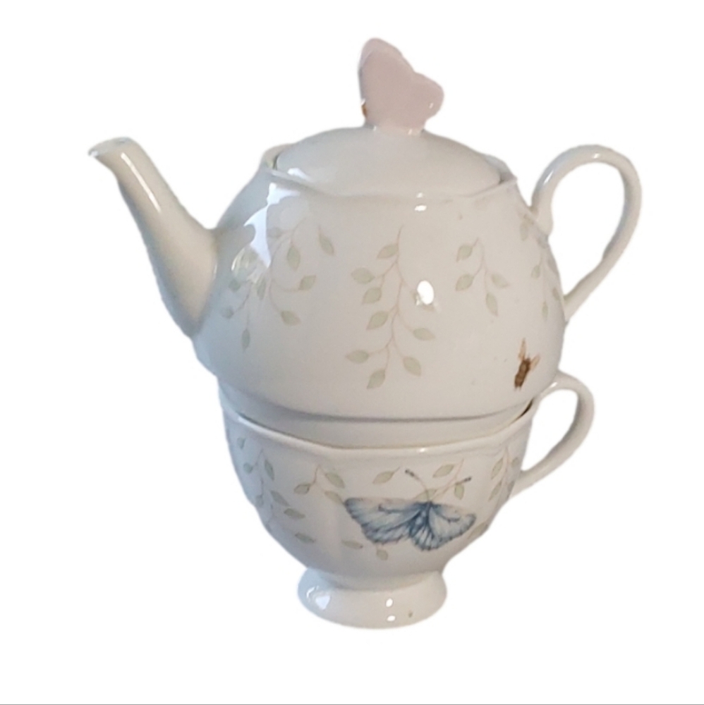 LENOX BUTTERFLY MEADOW STACKABLE TEA SET WITH CUP ONLY